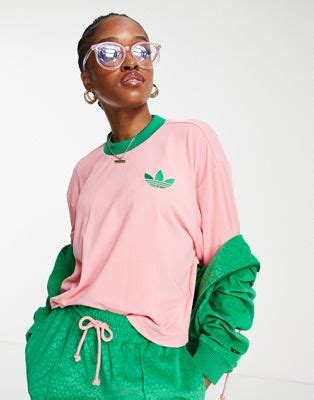 adidas shirt groen met roze